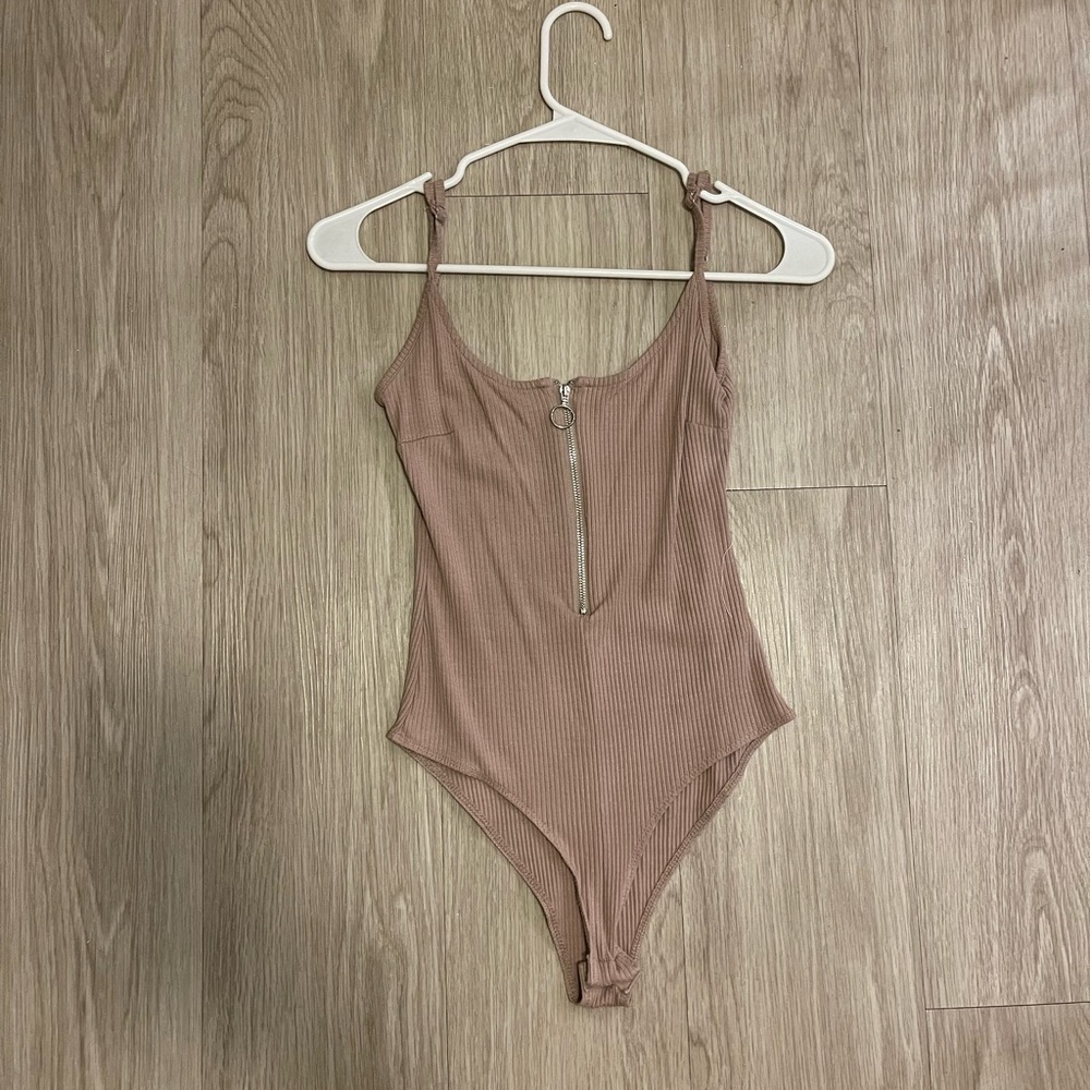Pink zipper bodysuit size small